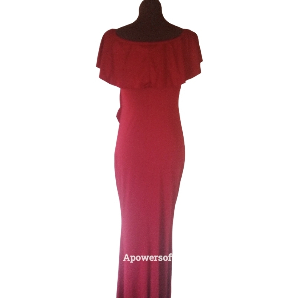 Burgundy Maternity Maxi - Picture 5 of 6